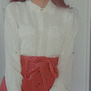 CASUAL White Cropped Button-Up